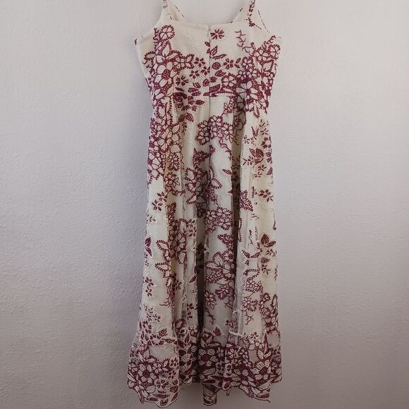 Dress the Population beige and wine sparkle lace v neckline flare skirt size S - Picture 6 of 7